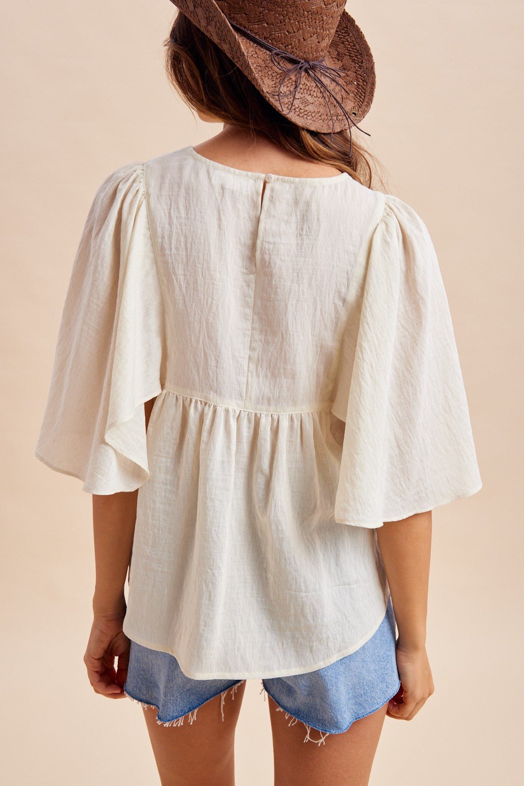 Baja Linen - Blend Embroidered Blouse - Westly