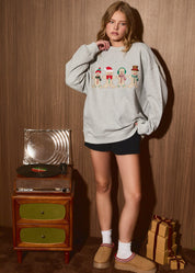 Baker's Dozen Gingerbread Graphic Sweatshirt in Heather Grey — product photo 04