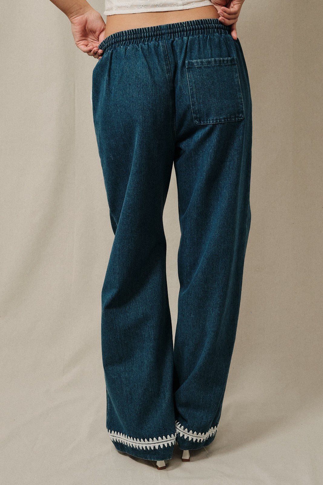Barbados Blanket Stitch Denim Pants - Westly