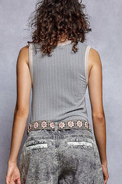 Bare Minimum Contrast Trim Ribeed Tank - Westly