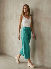 The Essential Mineral Washed Terry Knit Barrel Pants