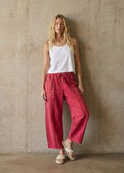 The Essential Mineral Washed Terry Knit Barrel Pants