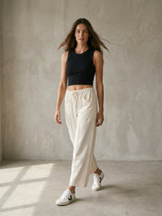 The Essential Mineral Washed Terry Knit Barrel Pants