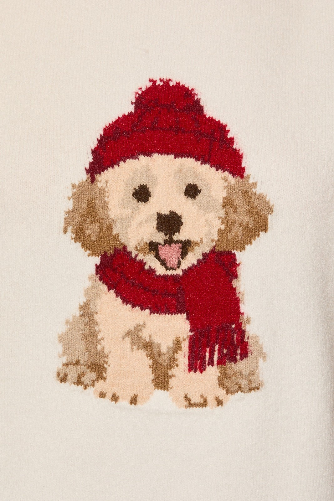 Baxter Holiday Puppy Knit Sweater in White — product photo 07