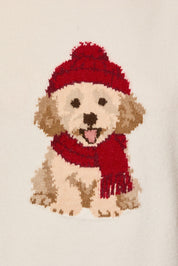 Baxter Holiday Puppy Knit Sweater in White — product photo 07