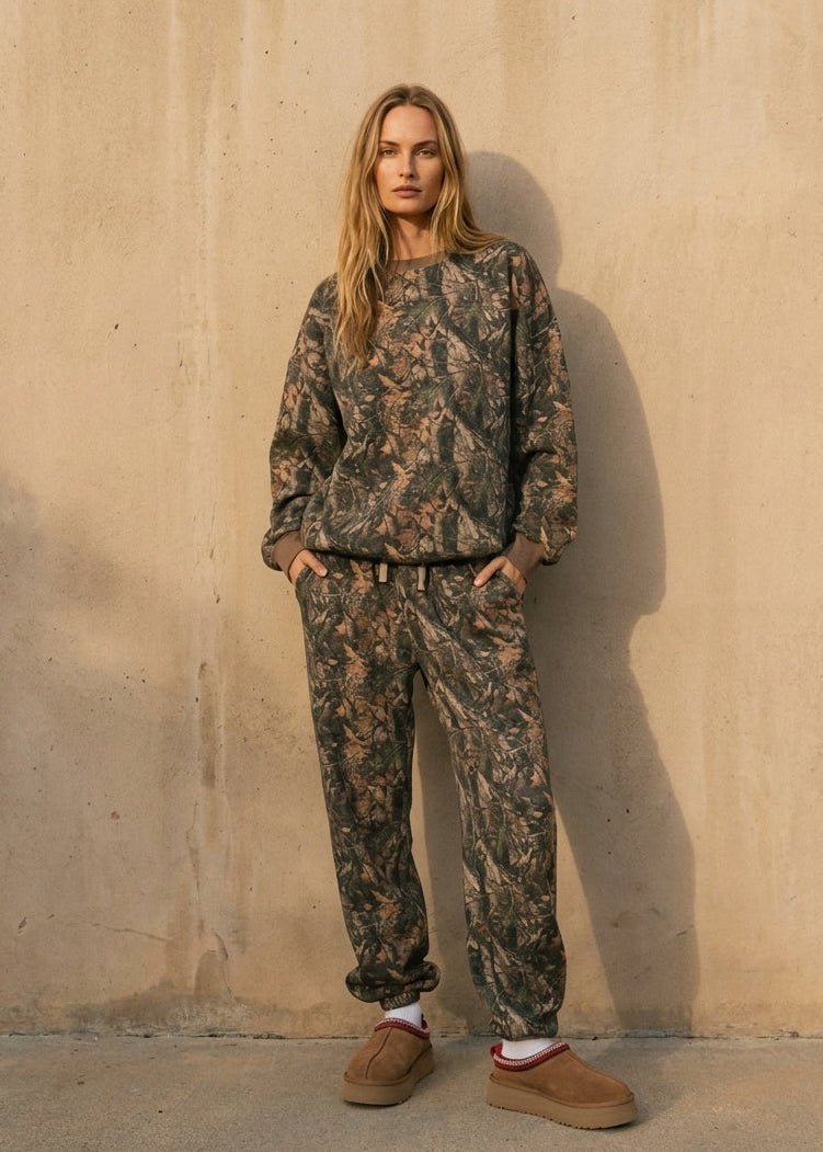 Bayou Dark Woodland Camo Cloud Fleece Jogger Sweatpants - Westly