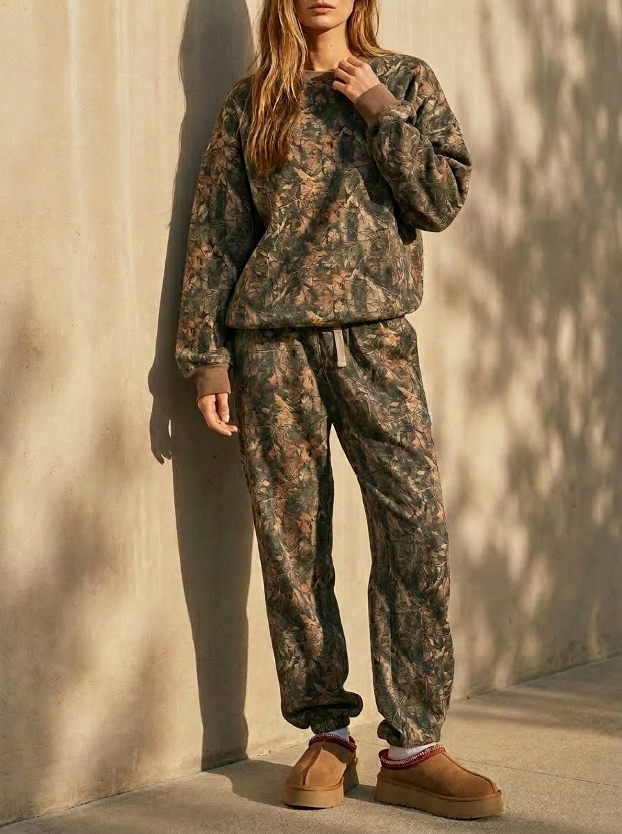Bayou Dark Woodland Camo Cloud Fleece Jogger Sweatpants - Westly