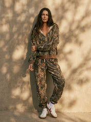 Bayou Dark Woodland Camo Cloud Fleece Oversized Zip - Up Hoodie - Westly