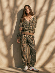 Bayou Dark Woodland Camo Cloud Fleece Oversized Zip - Up Hoodie - Westly