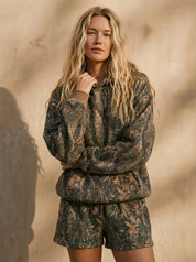 Bayou Dark Woodland Camo Lounge Cloud Fleece Classic Hoodie - Westly