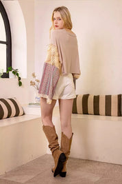 Bella Patchwork Bell - Sleeve Crop Top - Westly