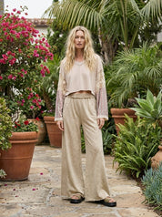 Bella Patchwork Bell - Sleeve Crop Top - Westly