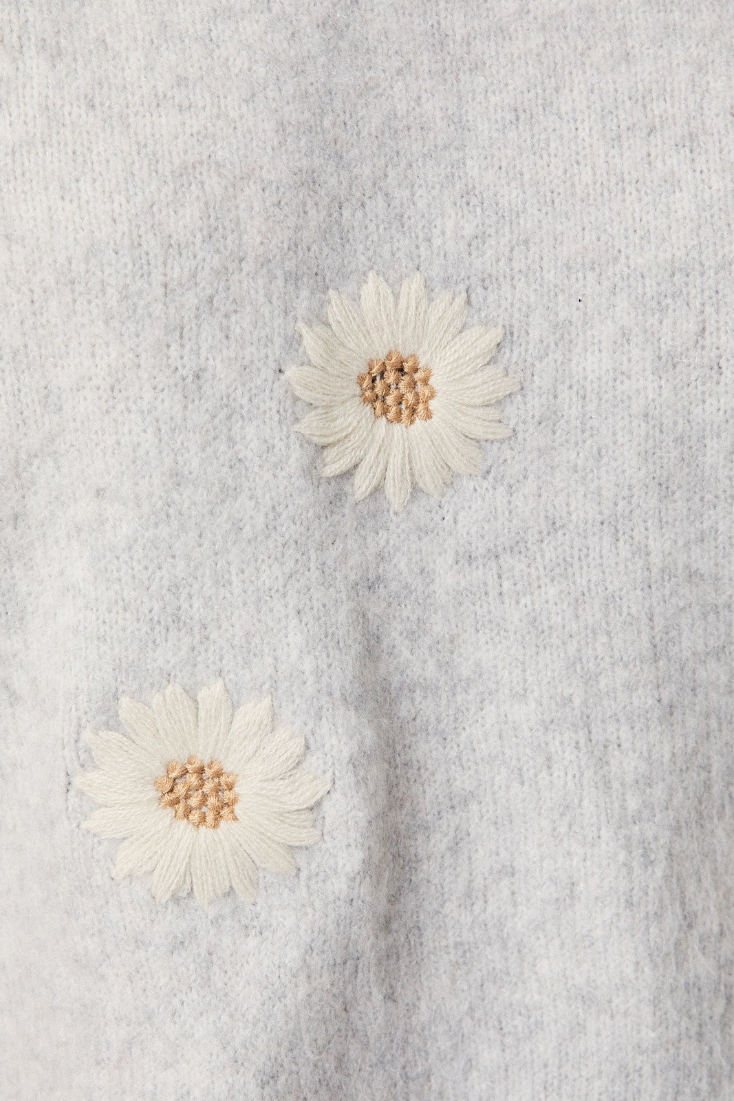 Bellis Daisy Knit Sweater - Heather Grey