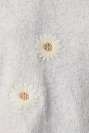 Bellis Daisy Knit Sweater - Heather Grey