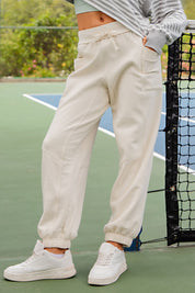 Benchside Seamed Fleece Jogger Pants in Bone, photo 3
