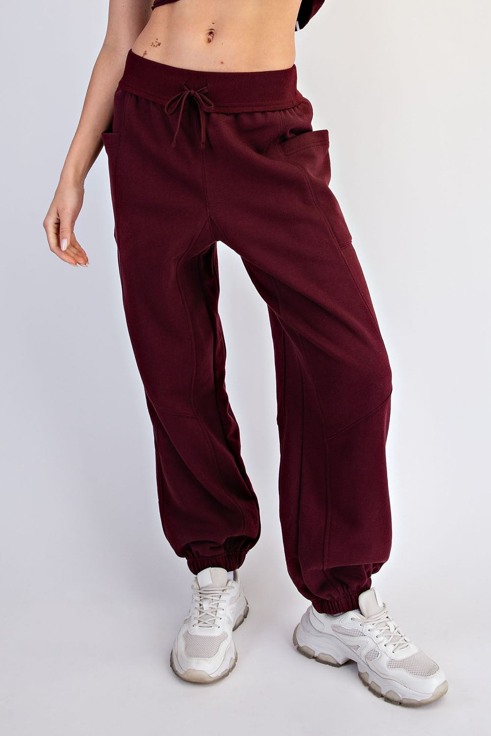 Benchside Seamed Fleece Jogger Pants in Dark Cherry, photo 1