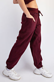 Benchside Seamed Fleece Jogger Pants in Dark Cherry, photo 2