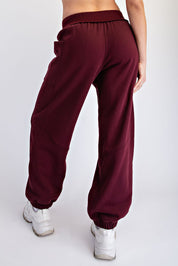 Benchside Seamed Fleece Jogger Pants in Dark Cherry, photo 3