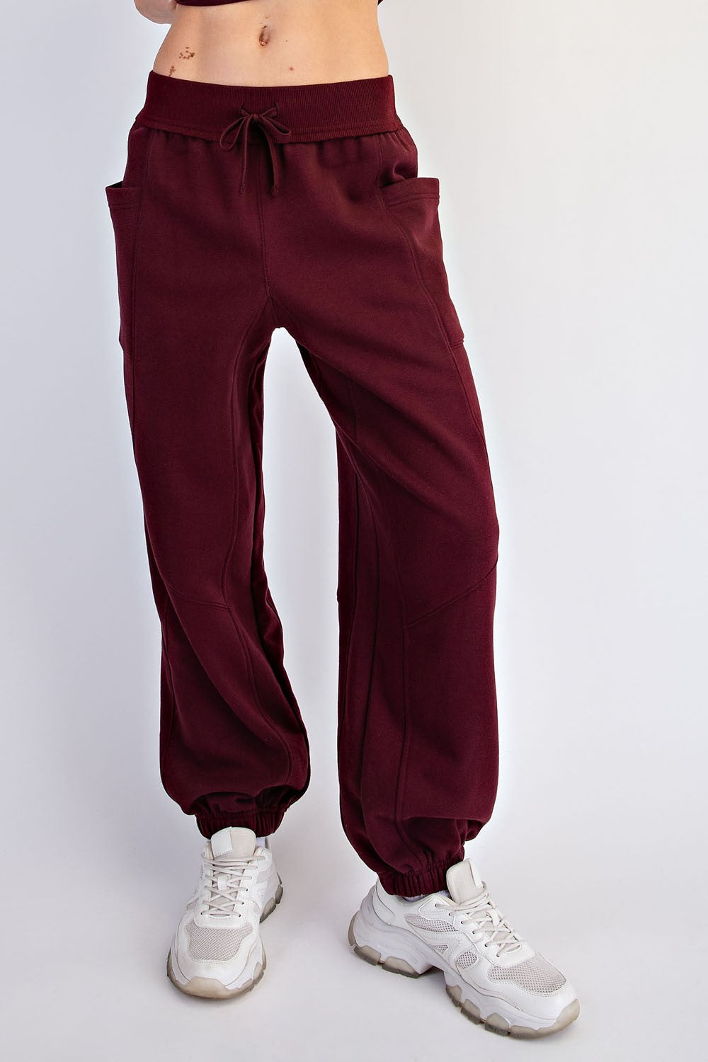 Benchside Seamed Fleece Jogger Pants in Dark Cherry, photo 5