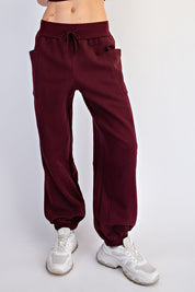 Benchside Seamed Fleece Jogger Pants in Dark Cherry, photo 5