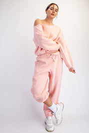 Benchside Seamed Fleece Jogger Pants in Peach Pink, photo 4
