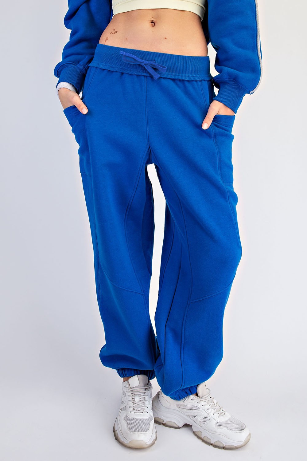 Benchside Seamed Fleece Jogger Pants in True Blue, photo 1