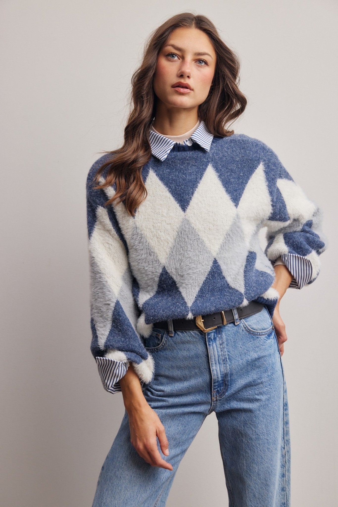 Berkeley Argyle Knit Sweater - Westly