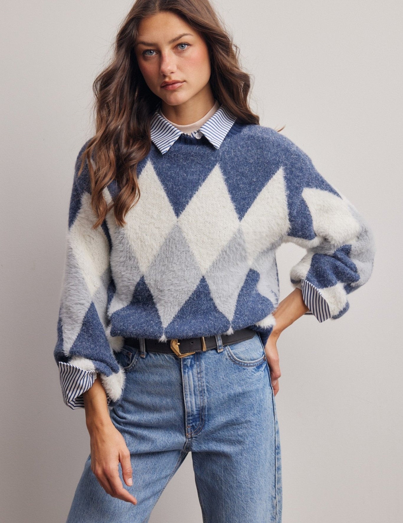 Berkeley Argyle Knit Sweater - Westly
