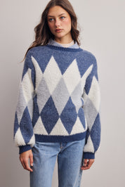 Berkeley Argyle Knit Sweater in Blue, photo 2