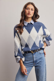 Berkeley Argyle Knit Sweater in Blue, photo 5