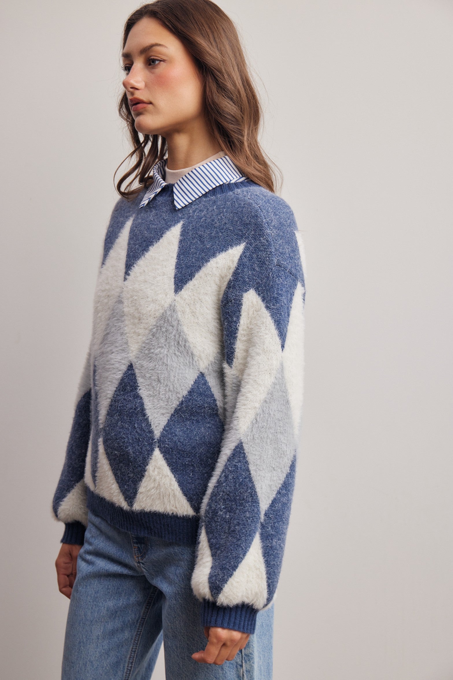 Berkeley Argyle Knit Sweater in Blue, photo 7