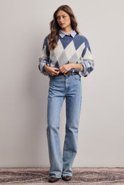 Berkeley Argyle Knit Sweater in Blue, photo 10