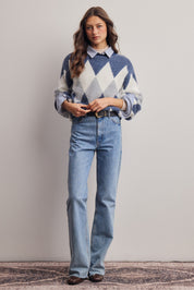 Berkeley Argyle Knit Sweater in Blue, photo 11