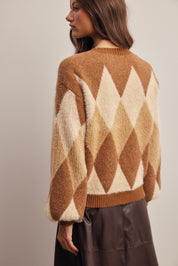 Berkeley Argyle Knit Sweater in Brown, photo 8