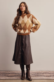 Berkeley Argyle Knit Sweater in Brown, photo 11