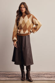 Berkeley Argyle Knit Sweater in Brown, photo 12