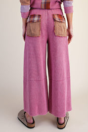 Better Together Plaid Mix Washed Thermal Knit Pants - Westly