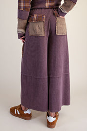 Better Together Plaid Mix Washed Thermal Knit Pants - Westly