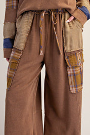 Better Together Plaid Mix Washed Thermal Knit Pants - Westly