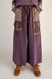 Better Together Plaid Mix Washed Thermal Knit Pants - Westly