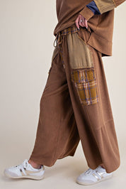 Better Together Plaid Mix Washed Thermal Knit Pants - Westly