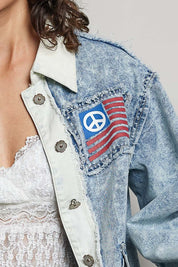 Betty Americana Patchwork Denim Jacket - Westly