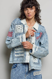 Betty Americana Patchwork Denim Jacket - Westly