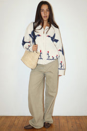 Birds of a Feather Zip-Up Cardigan - Westly