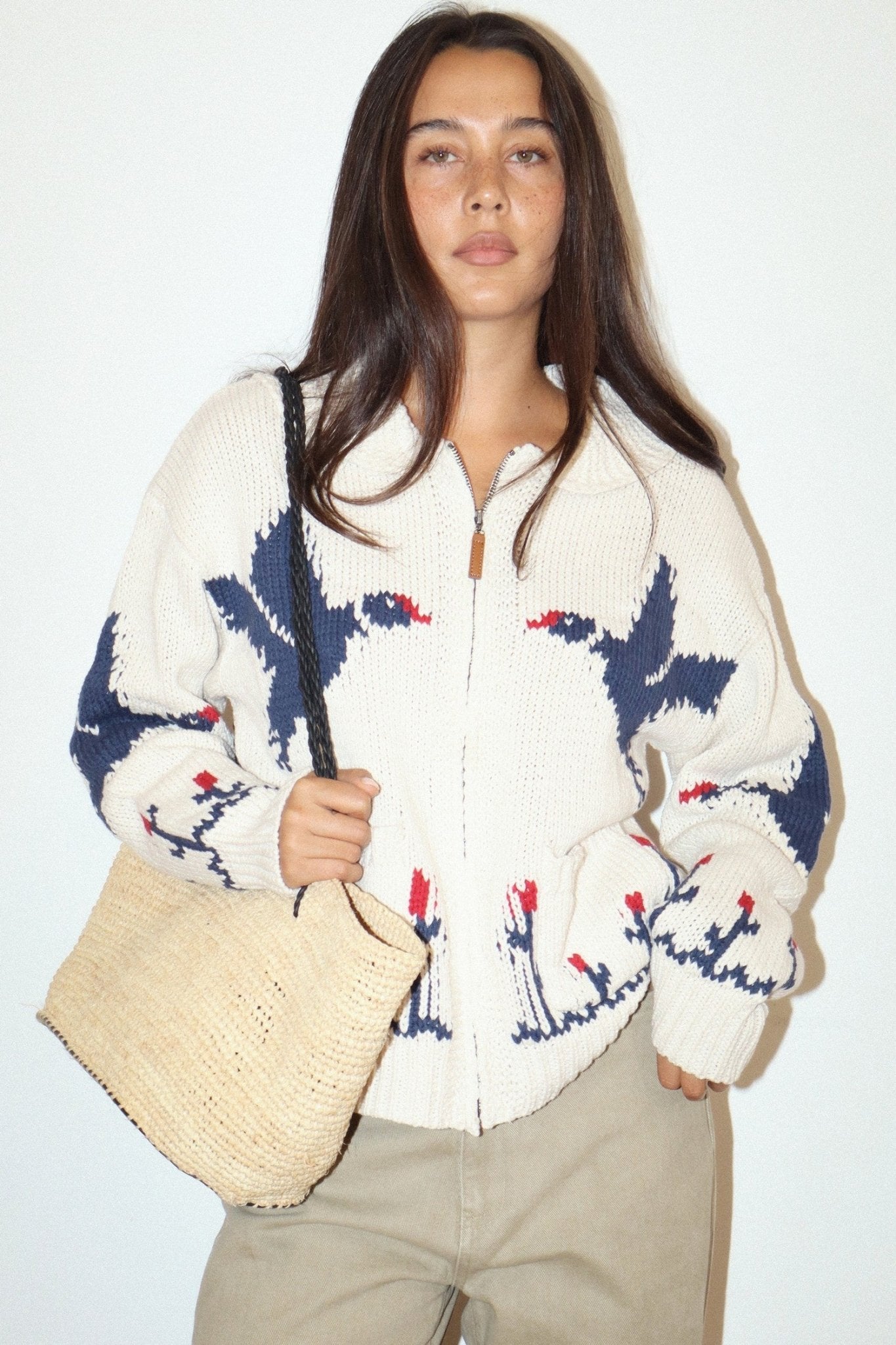 Birds of a Feather Zip-Up Cardigan - Westly