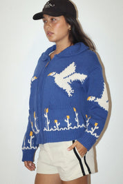 Birds of a Feather Zip-Up Cardigan - Westly