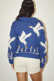 Birds of a Feather Zip-Up Cardigan - Westly