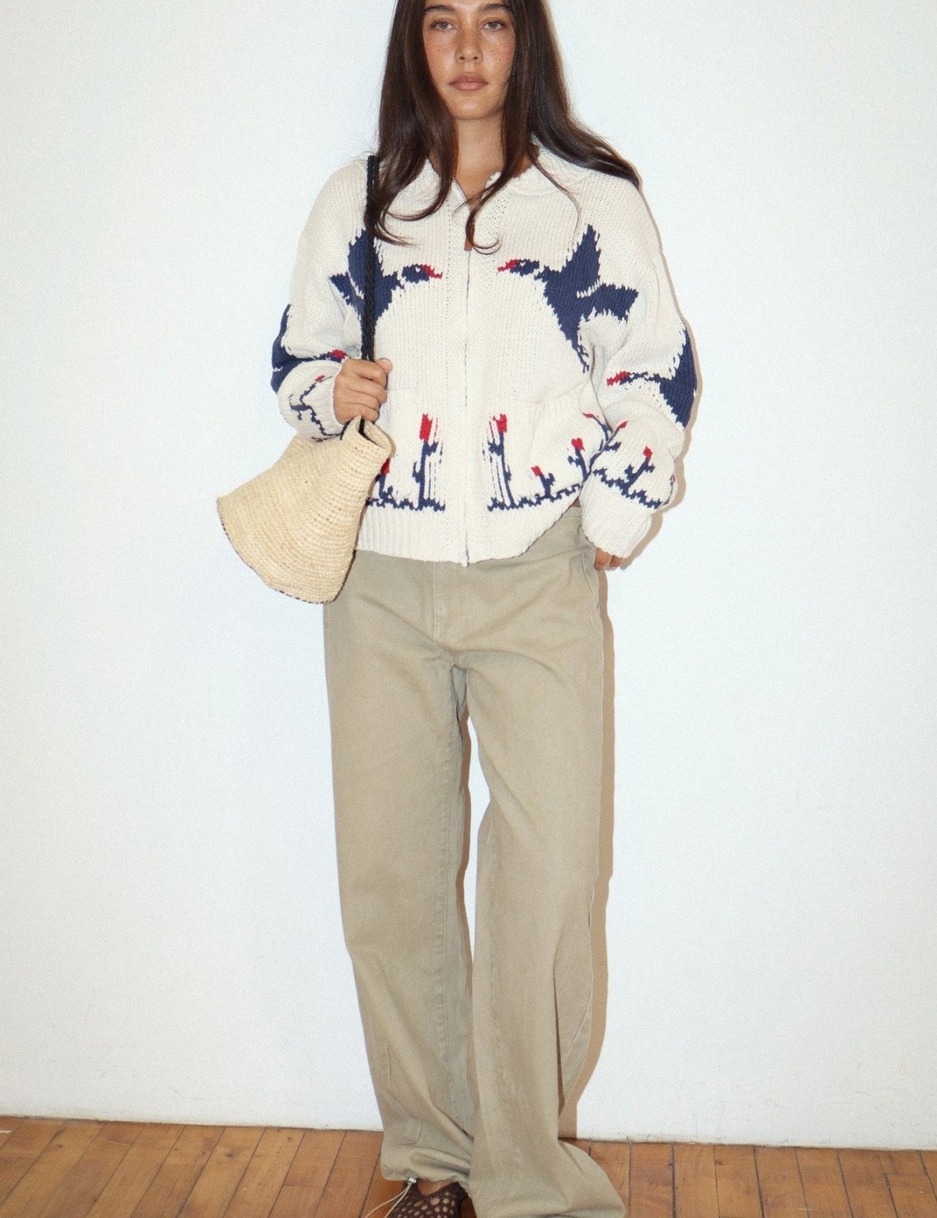 Birds of a Feather Zip-Up Cardigan - Westly