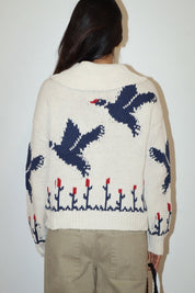Birds of a Feather Zip-Up Cardigan - Westly
