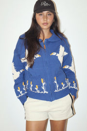 Birds of a Feather Zip-Up Cardigan - Westly